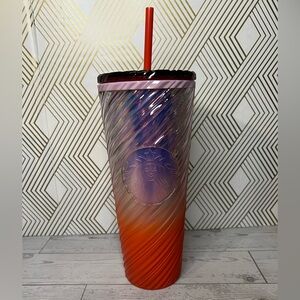 Starbucks Winter 2025 Sunrise Red Orange Pearl Ombre Swirl Venti Tumbler 24ozNWT